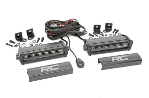 LED Light Bar - Rough Country - 6 Inch Black Series Single Row - Black